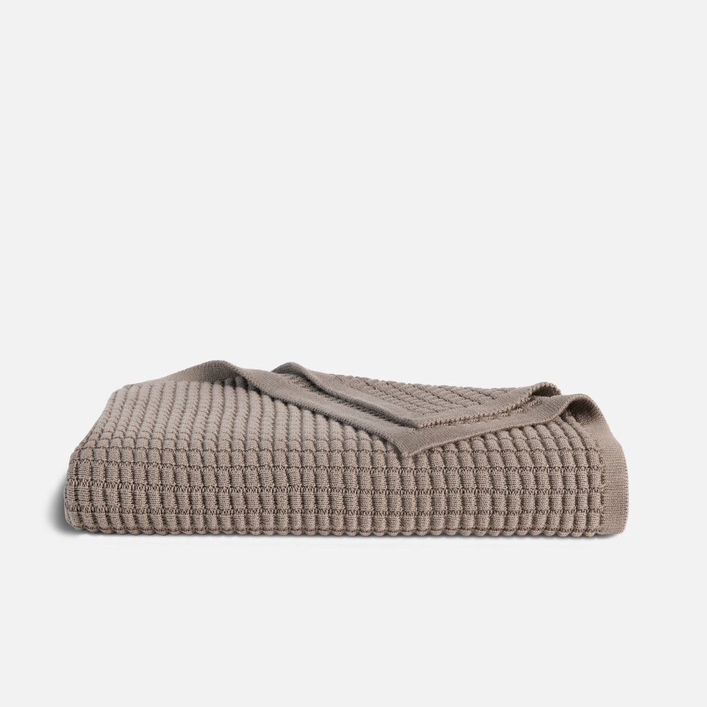 Grid Knit Cotton Throw Blanket - Last Call