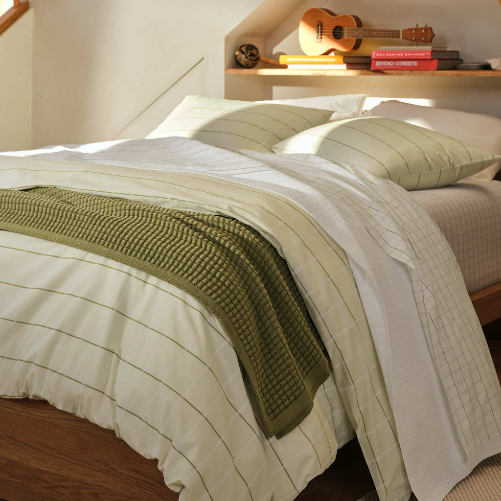 Grid Knit Cotton Throw Blanket - Last Call