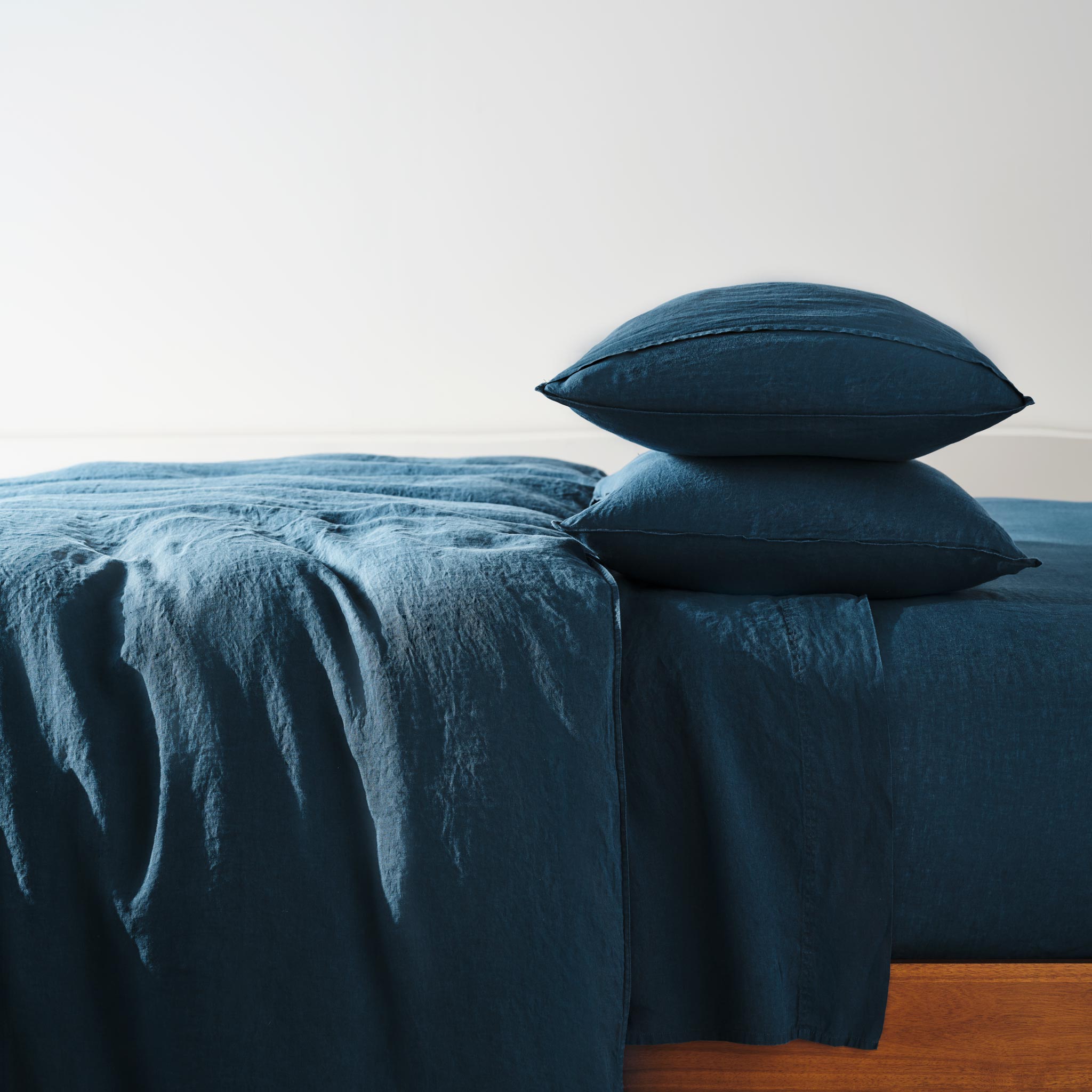 Set of 2 Washed European Linen Core Sheet Set Bundle