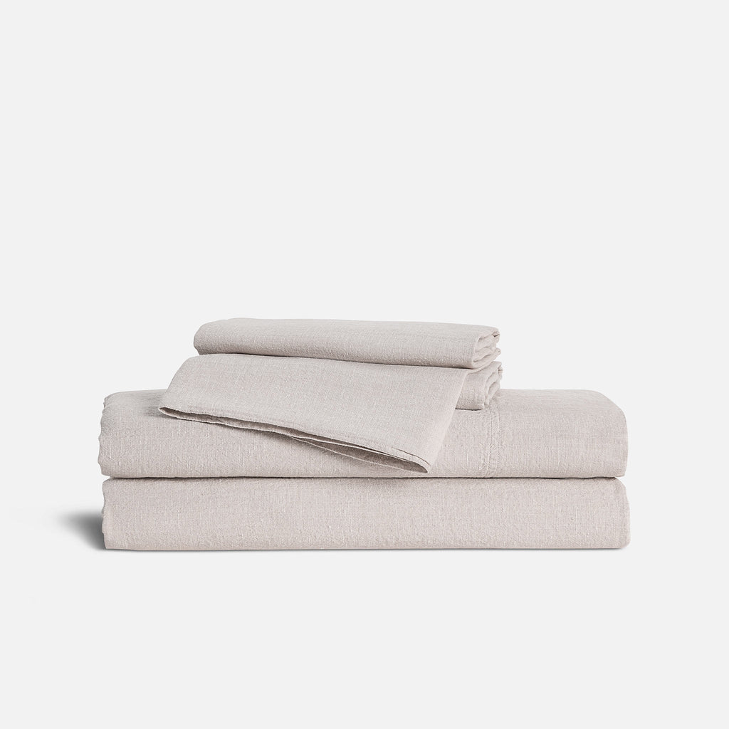 Set of 2 Washed European Linen Core Sheet Set Bundle