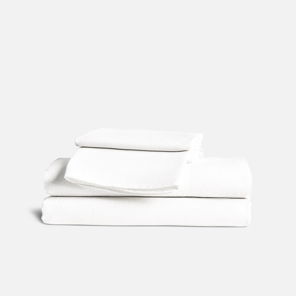 Set of 2 Washed European Linen Core Sheet Set Bundle