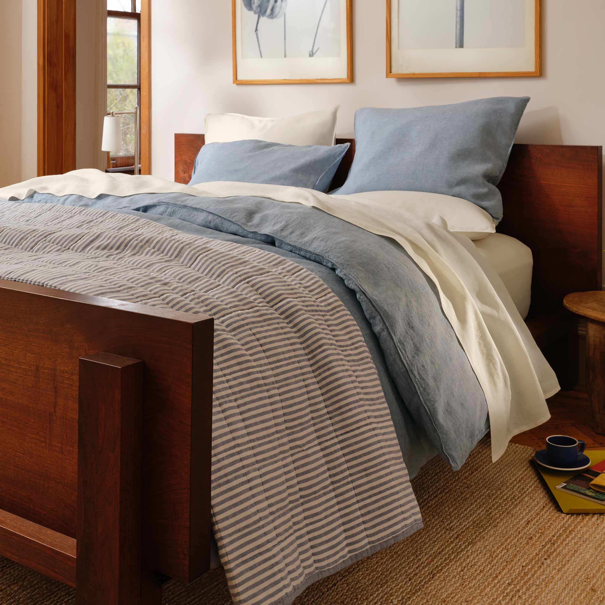 Set of 2 Washed European Linen Core Sheet Set Bundle