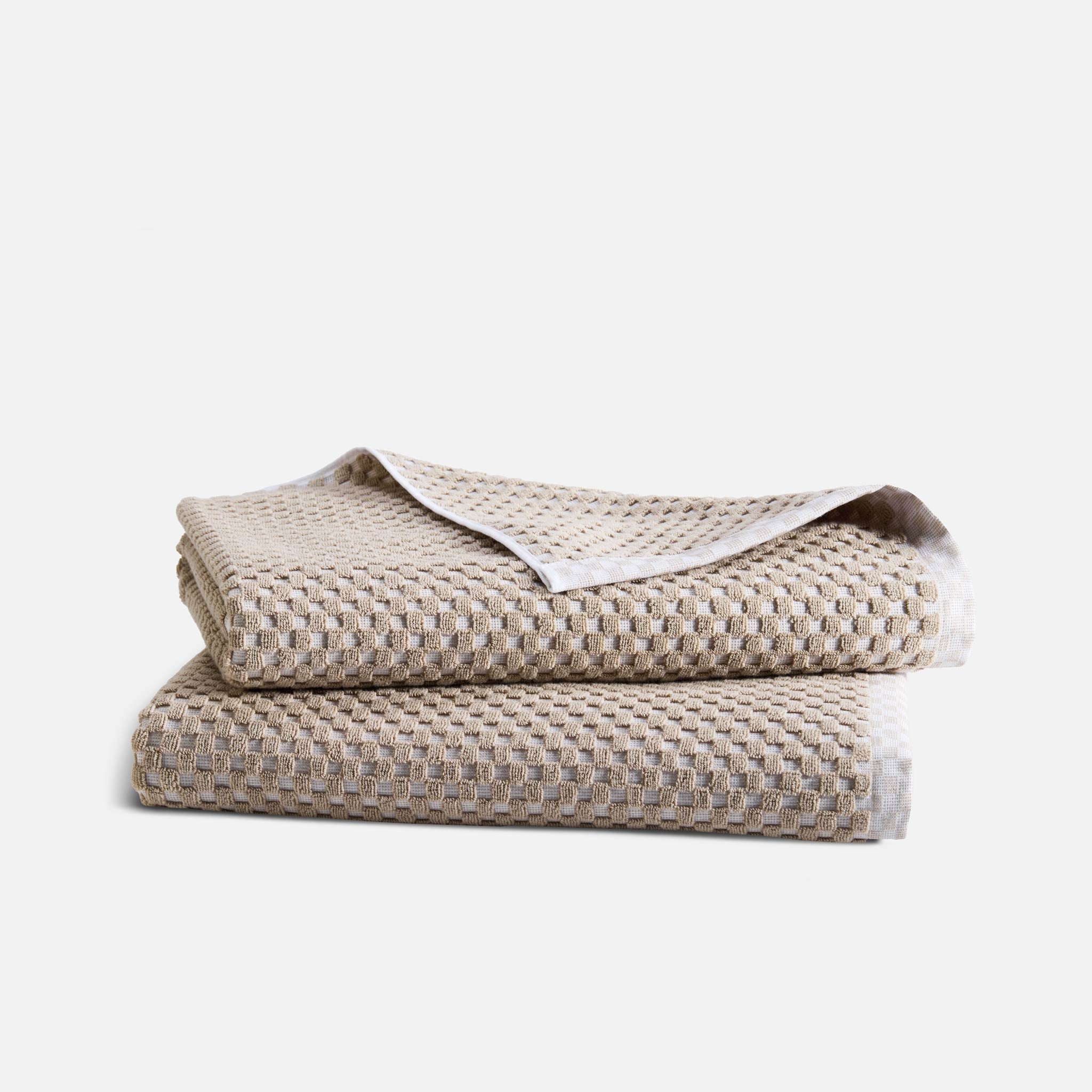 Checkered Jacquard Bath Sheets Set of 2 - Last Call