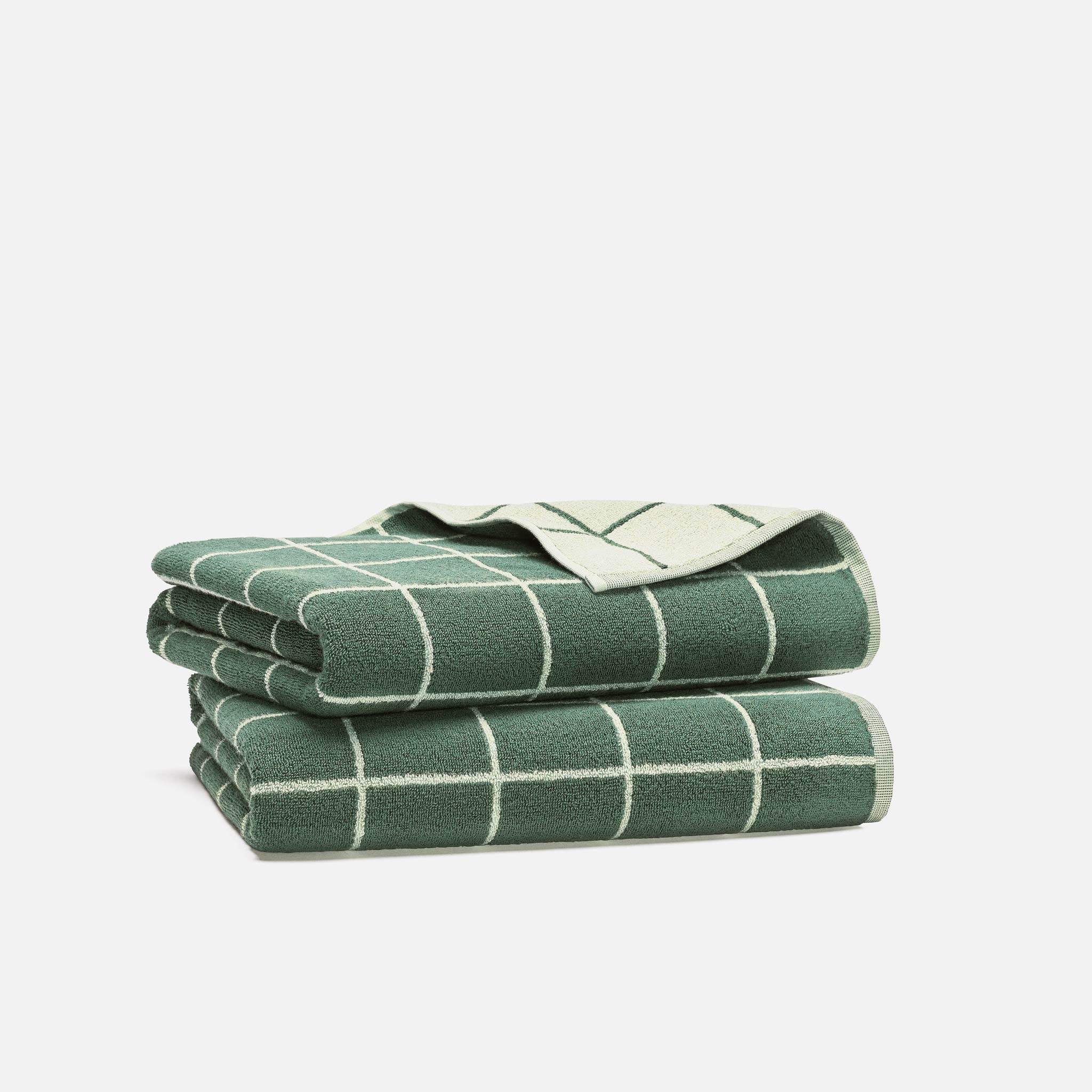 Windowpane Bath Towels Set of 2 - Last Call