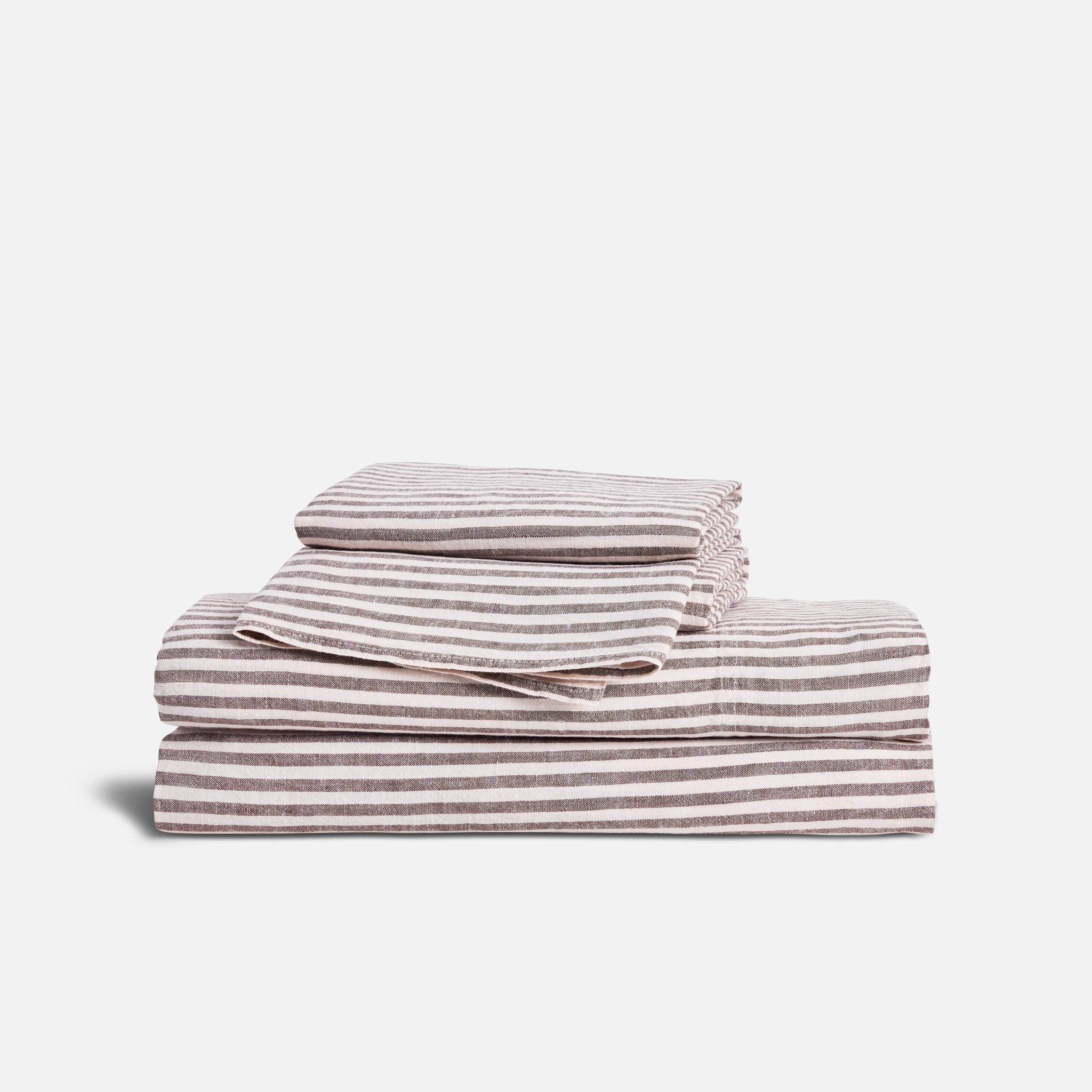 Set of 2 Washed European Linen Core Sheet Set Bundle