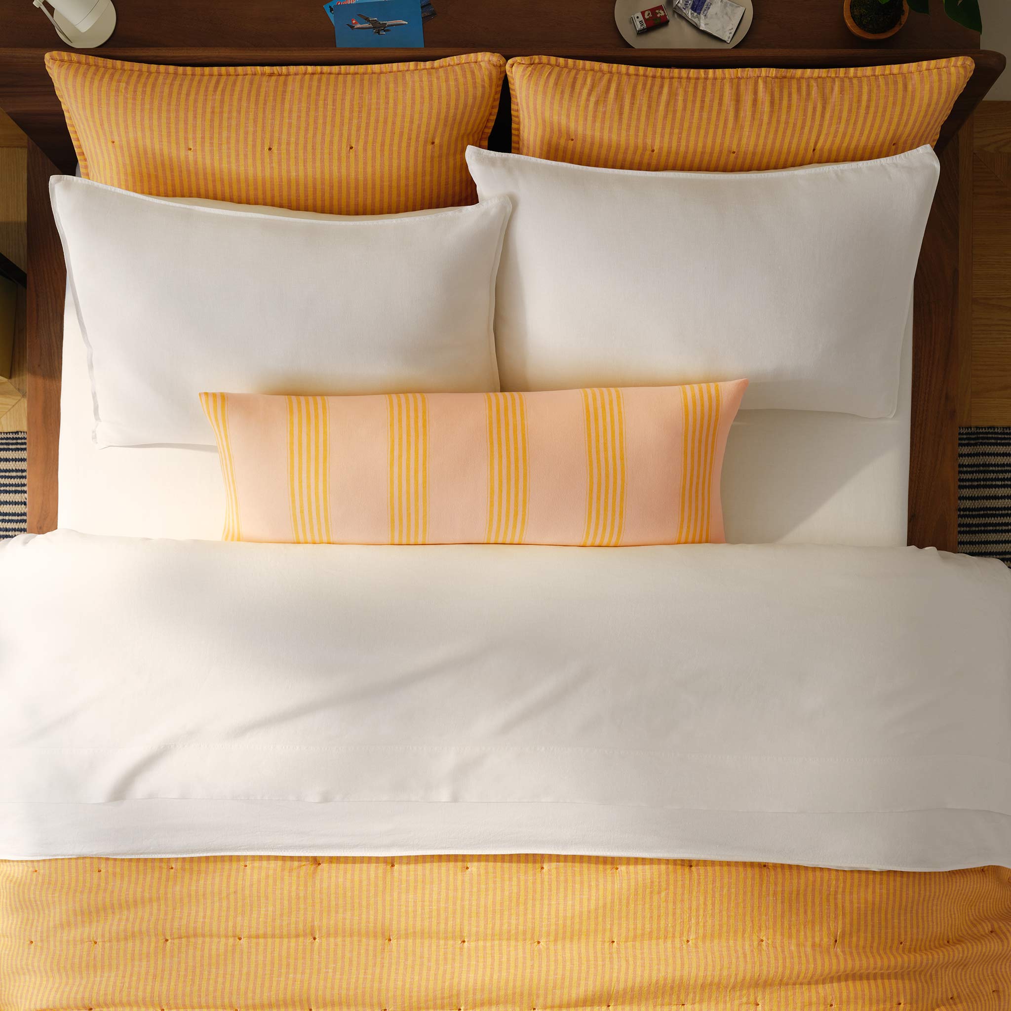 Washed European Linen Lumbar Pillow Cover