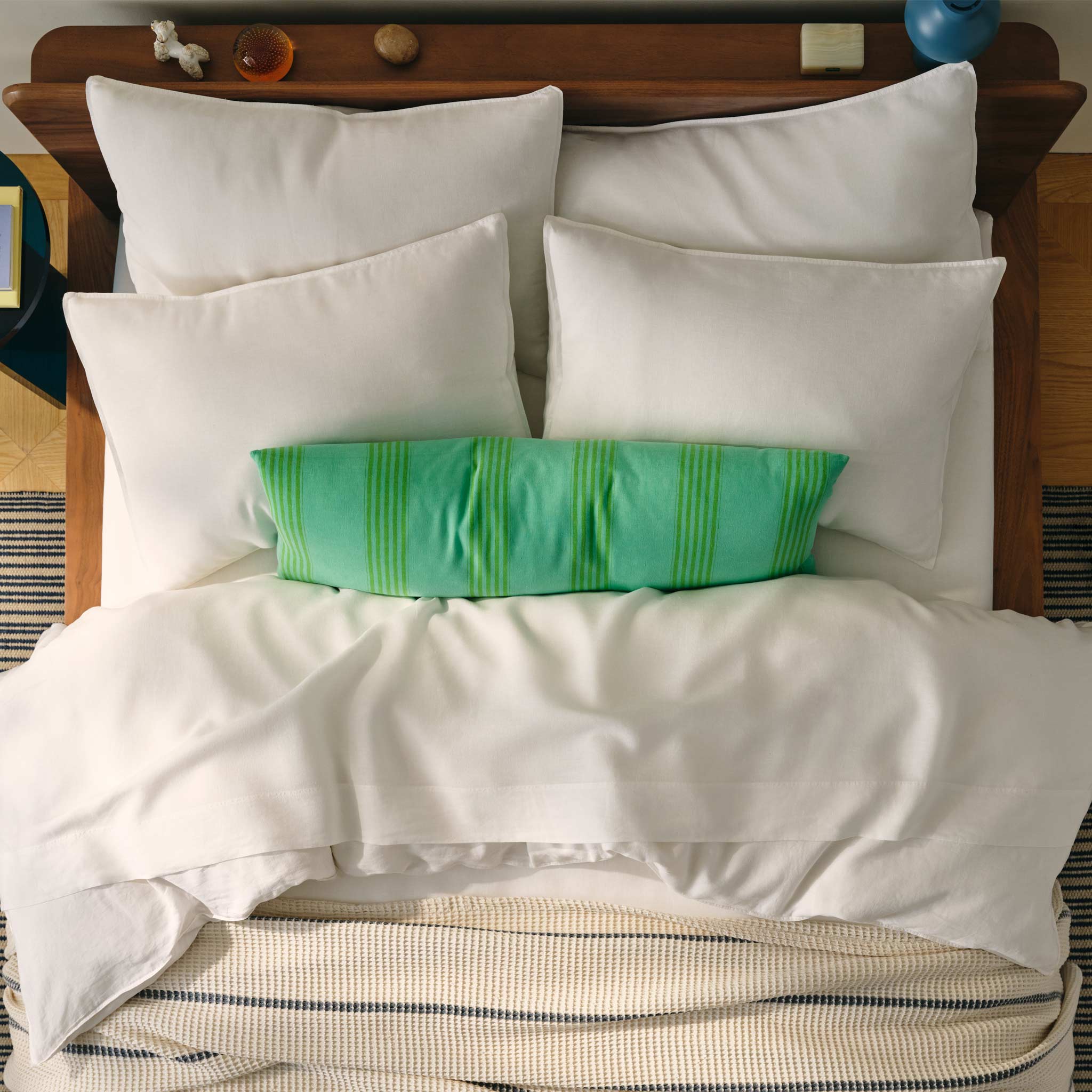 Set of 2 Washed European Linen Core Sheet Set Bundle