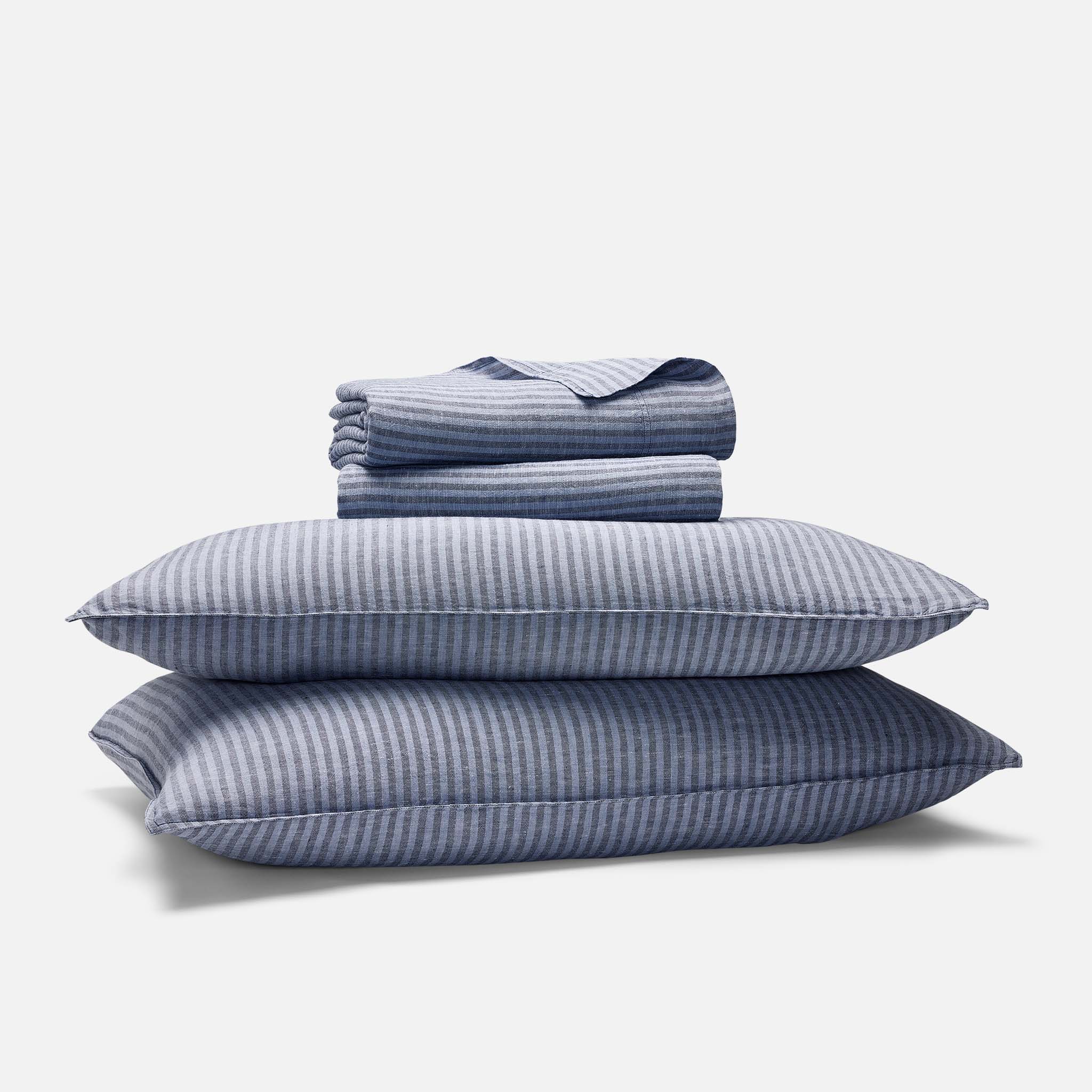 Set of 2 Washed European Linen Core Sheet Set Bundle