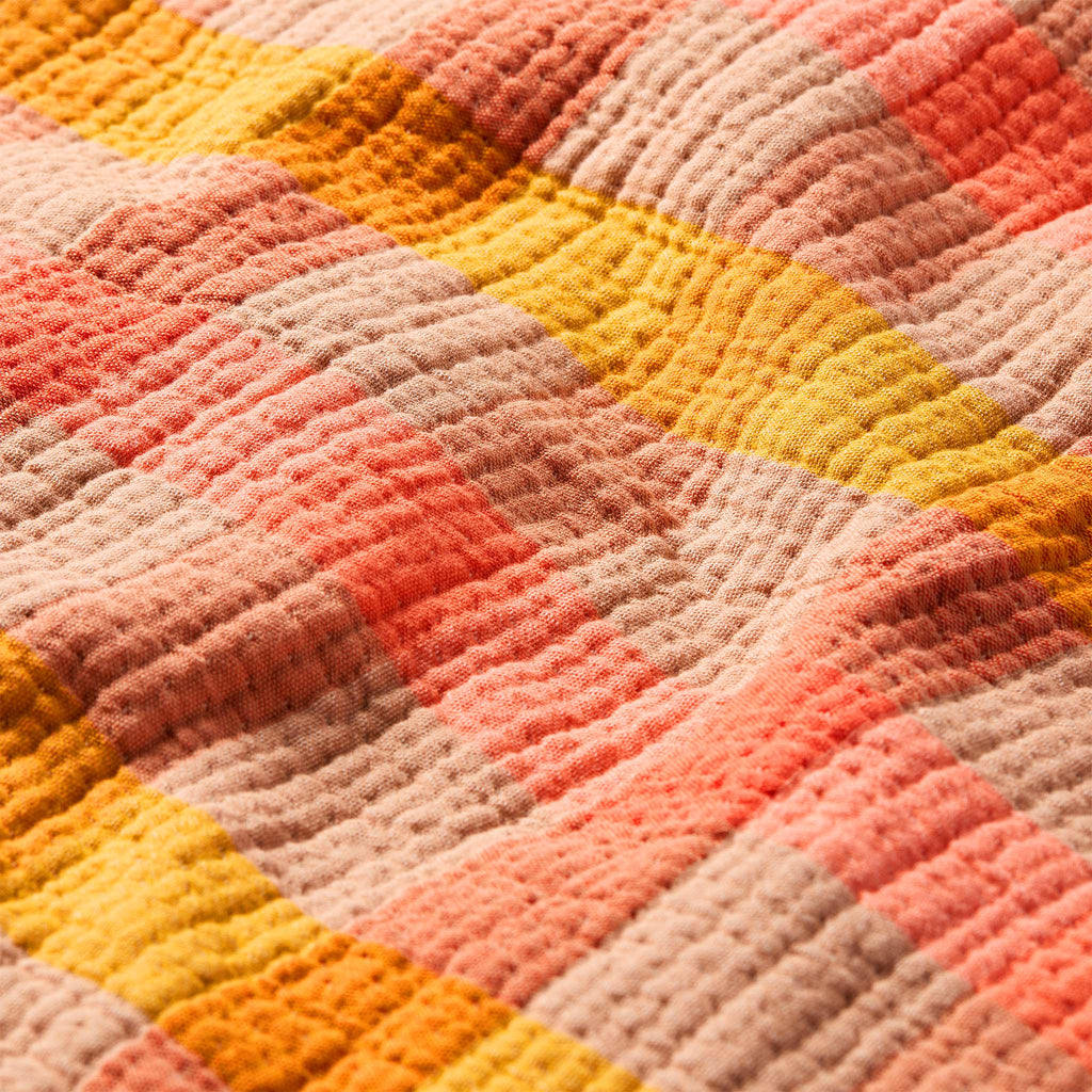 Sunwashed Check Bed Blanket